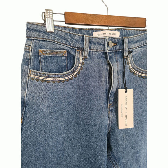 Seventy + Mochi Anthropologie Cara Straight Leg Jean in Rodeo Size 27 NWT - Picture 8 of 10